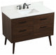 Bella 42" Midcentury Modern Walnut-Light Bathroom Vanity