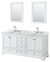 Wyndham Collection WCS202072DCMUNOM24 Deborah 72" - White / White Carrara