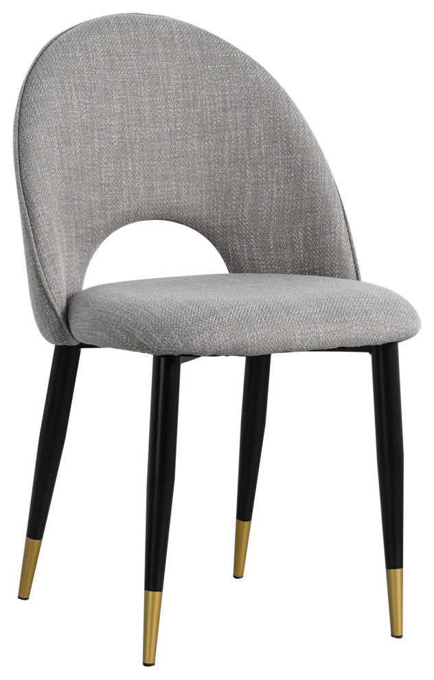 2-set Nordic Style Meta Dining Chairs, Metal Legs, Beige