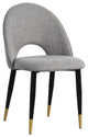 2-set Nordic Style Meta Dining Chairs, Metal Legs, Beige