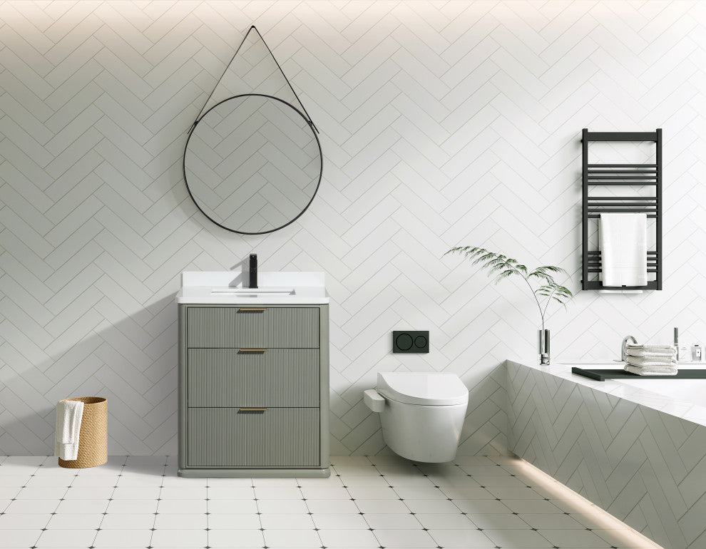 Ari Kitchen and Bath Aria 30" Freestanding Bathroom Vanity Sage