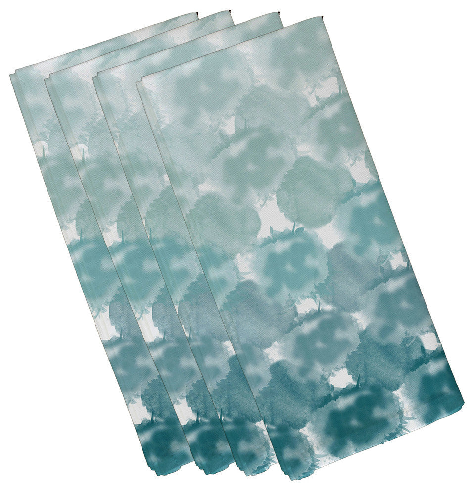 Beach Clouds, Geometric Print Napkin, Set of 4, Teal