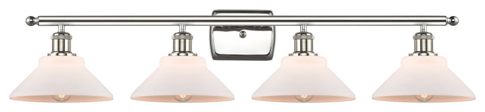 Orwell 3-Light Bath Vanity-Light, Polished Nickel, Matte White