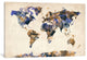 "Urban Watercolor World Map V" by Michael Tompsett, 40x26x1.5"