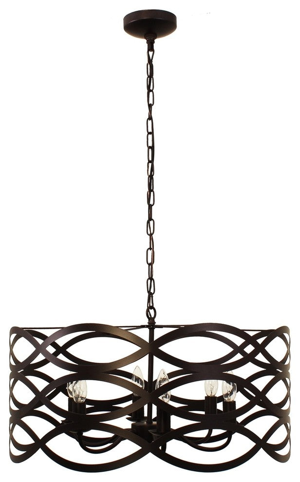 Chloe Lighting Transitional 6 Light Oil Rubbed Bronze Ceiling Pendant, 24"
