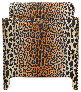 Dann Foley Lounge Chair Brown Cheetah Printed Upholstery