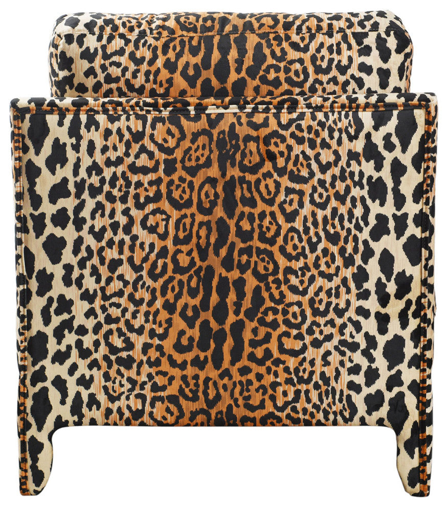 Dann Foley Lounge Chair Brown Cheetah Printed Upholstery