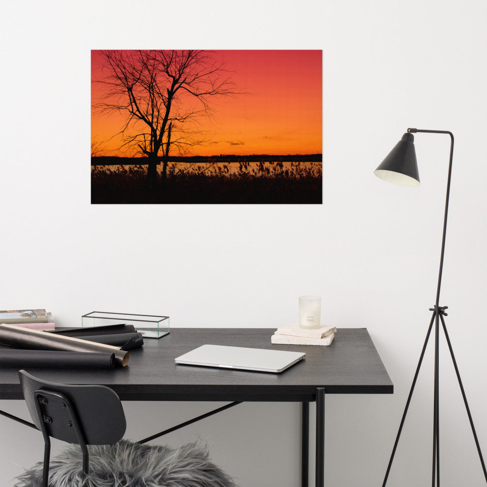 Burning Skies Landscape Photo, Rural Unframed Wall Art Print, 24" X 36"