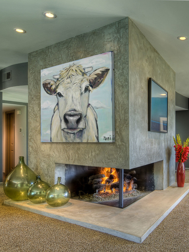 "When Cows Fly" Painting Print on Canvas by Tori Campisi