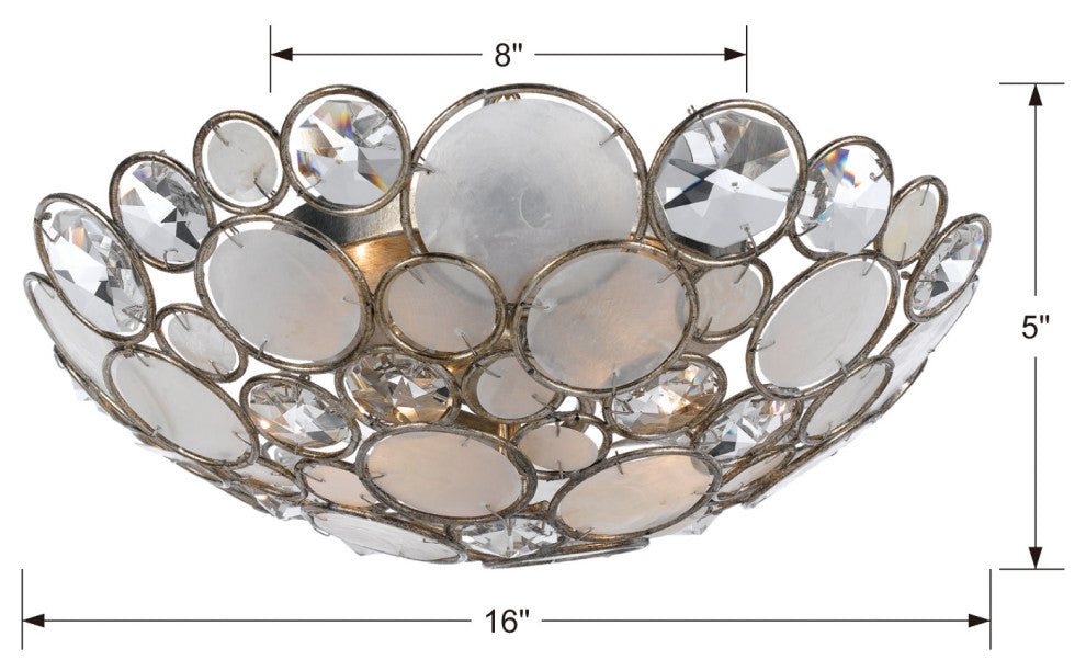 Crystorama Lighting Group 524 Palla 3 Light 16"W Flush Mount Bowl - Antique