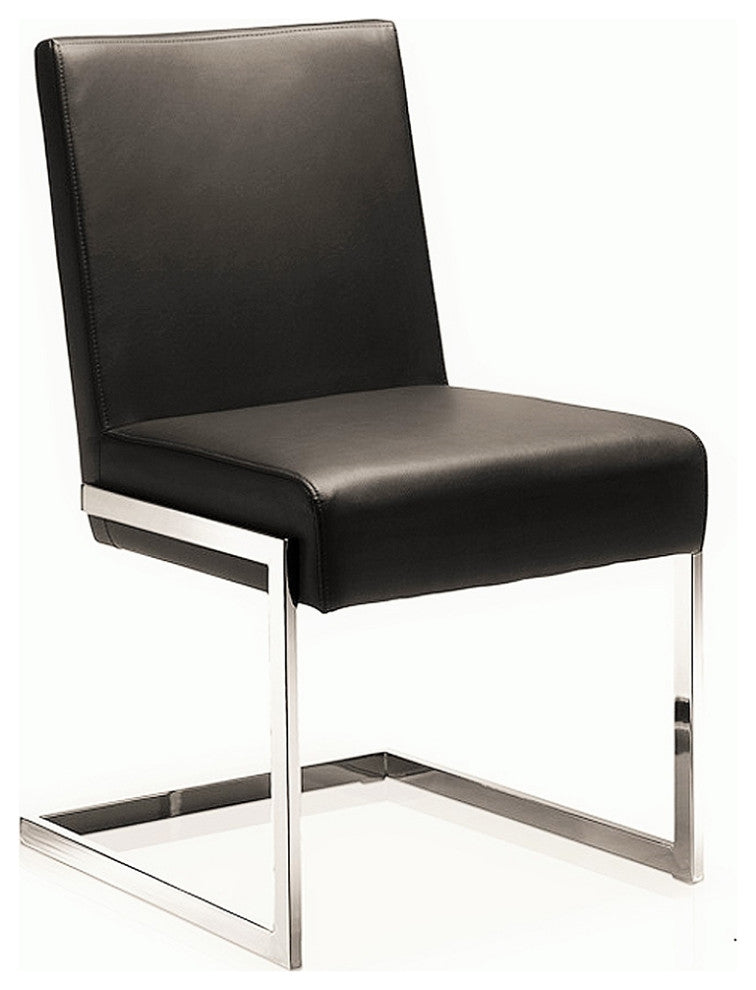 Fontana Set of 2 Dining Chair, Pu Leather, Brown