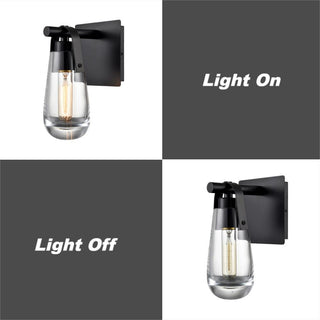 Black Raindrop Wall Sconce With Clear Glass