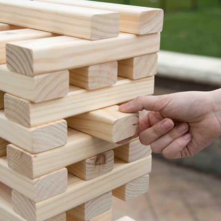 Nontraditional Giant Wooden Blocks Tower Stacking Game, Yard Game by Hey
