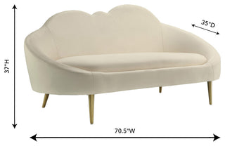 TOV Furniture Cloud Cream Velvet Settee