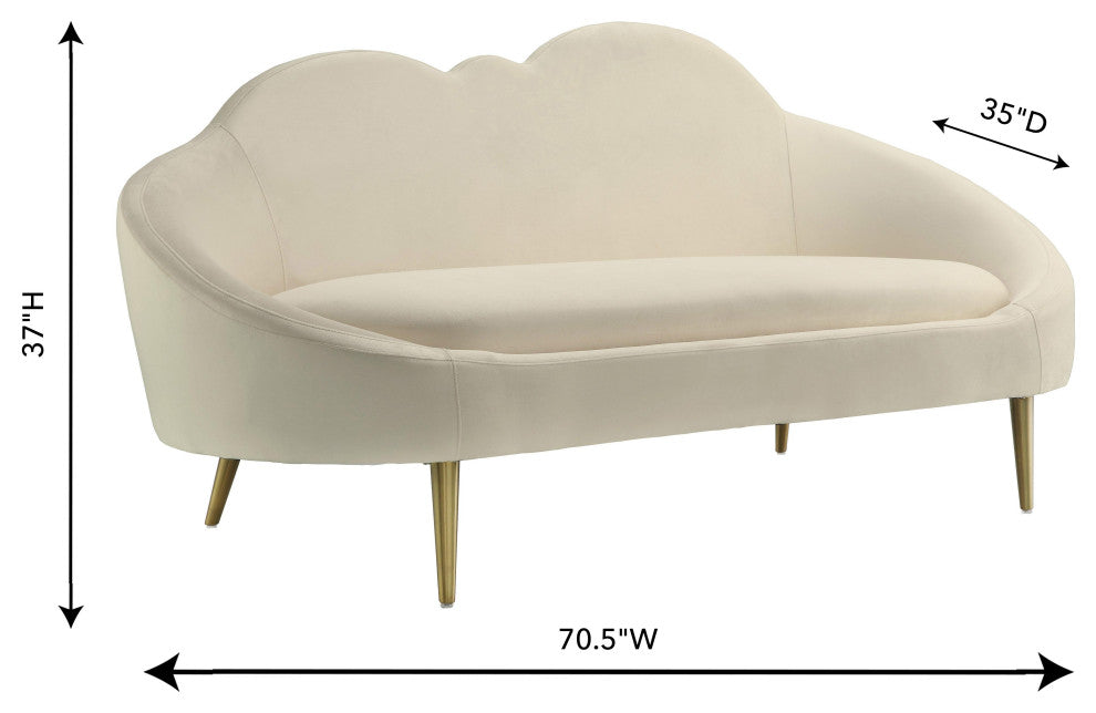 TOV Furniture Cloud Cream Velvet Settee