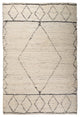 Calvert 5'x8' Ivory & Black Cotton Hand Woven Diamond Patterned Rug