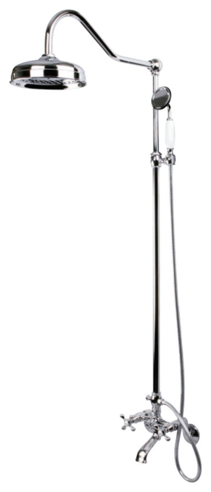 Kingston Brass Clawfoot Tub Faucet Package With Shower Combo, Polished Chrome