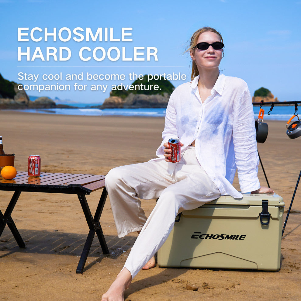 EchoSmile 40 qt. Rotomolded Cooler, Khaki