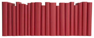Decorative Books - Cherry Paper Wrapped - Red Books By The Foot