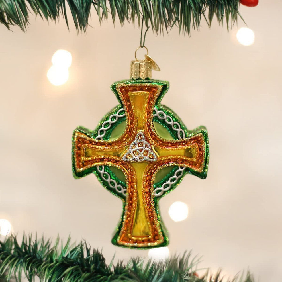 Old World Christmas 36117 Glass Blown Trinity Cross Ornament