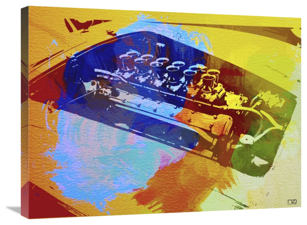 "Ferrari Engine Watercolor" Fine Art Print