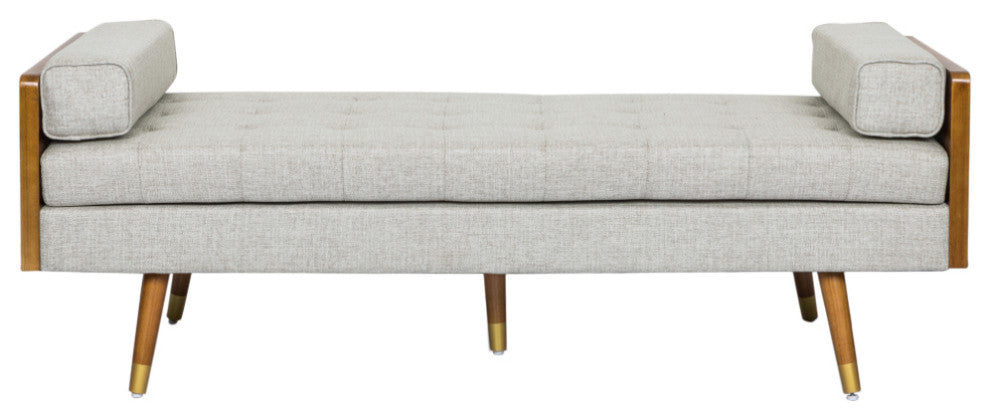 Tiltonsville Mid-Century Tufted Double End Chaise Lounge with Bolster Pillows