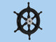 Pirate Decorative Ship Steering Wheel, Black Wood, 18"