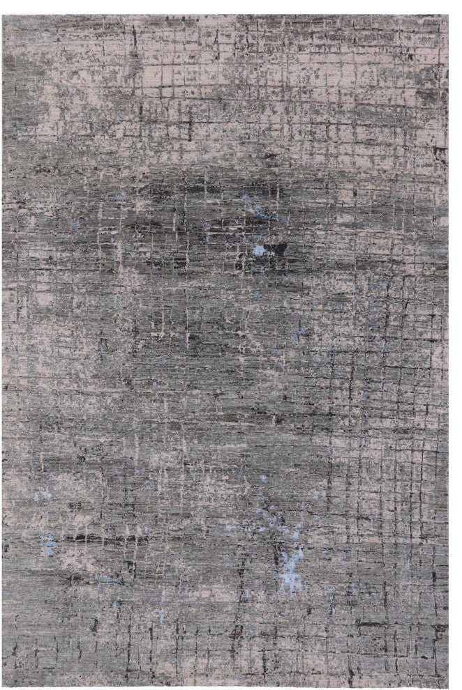 Wool and Silk Hand Knotted Abstract Rug 6' 2" X 9' 0" Q7191