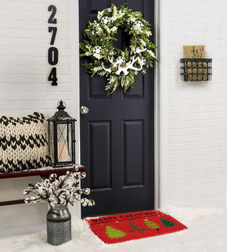RugSmith Multi Machine Tufted Christmas Tree Merry Christmas Doormat, 18" x 30"