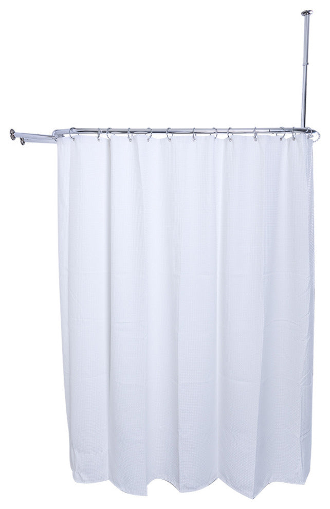 Utopia Alley Aluminum Hoop Shower Rod 45.7" Size by 22", Polished Chrome