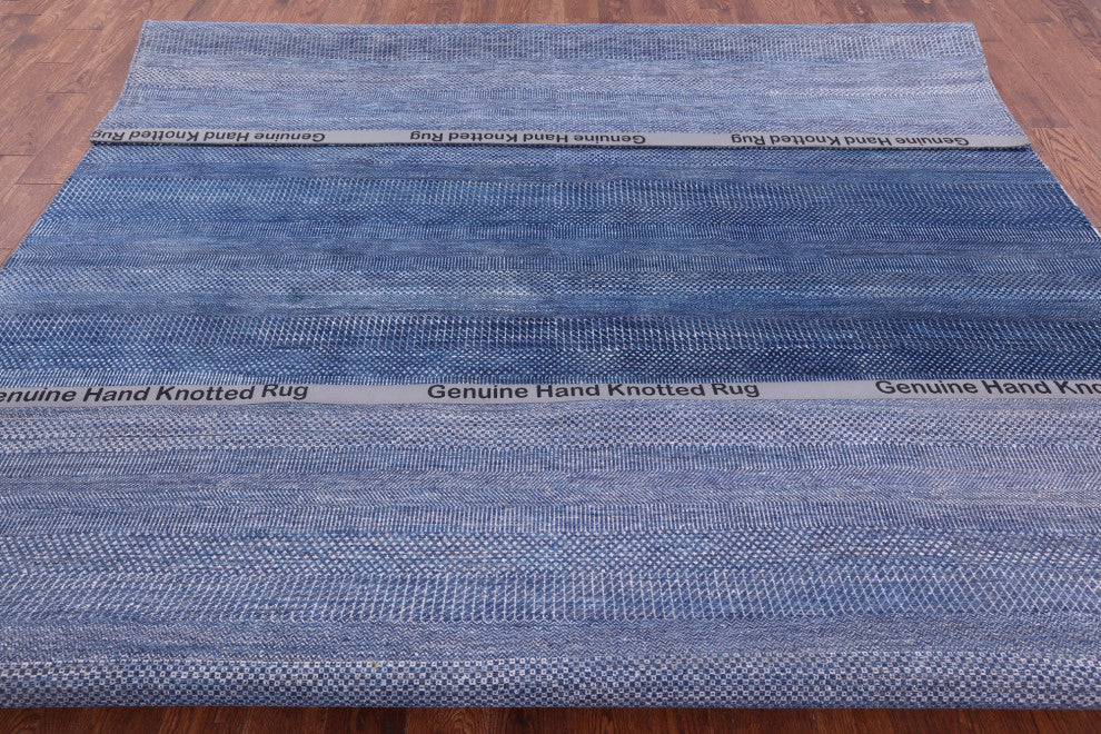 8' 11" X 12' 2" Wool and Silk Savannah Grass Handmade Rug Q11996