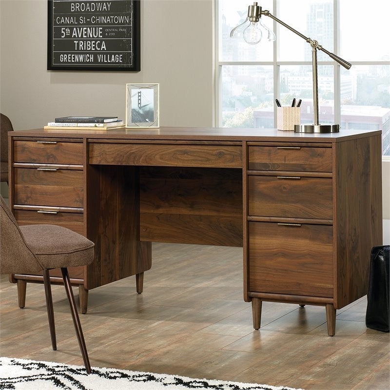 Sauder Clifford Place Engineered Wood Computer Desk in Grand Walnut
