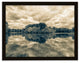 Autumn Reflections Rural Landscape Sepia Framed Photo Paper Wall Art Prints, Black, 12" X 16"
