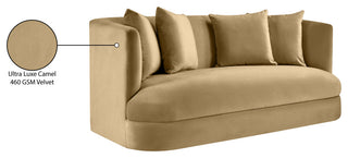Alder Upholstered Chair, Camel, Velvet, Loveseat