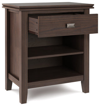 Artisan SOLID WOOD Bedside Table in Warm Walnut Brown
