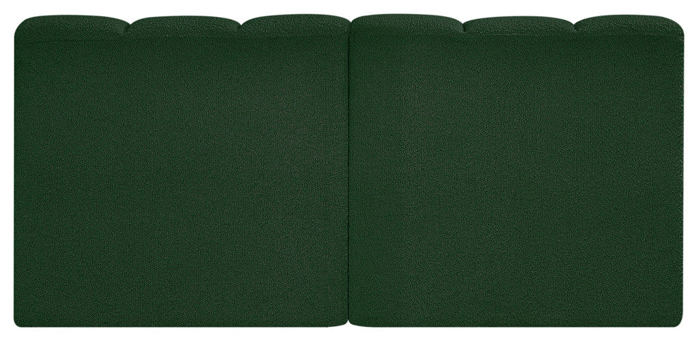 Arc Boucle Fabric Upholstered 2-Pc. Modular Sofa, Green