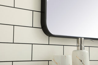 Ellis Soft Corner Metal Rectangular Mirror, Black, 28" x 42"