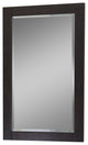 22"x34" Bevel Edge Framed Mirror, Light Brown
