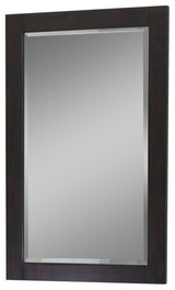 22"x34" Bevel Edge Framed Mirror, Light Brown
