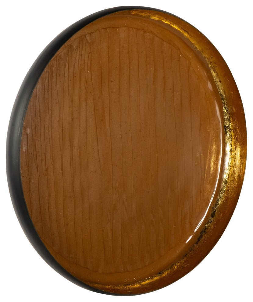 Iron, 15", Circle Wall Deco, Oak