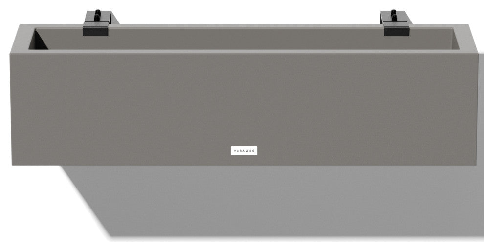 Block Series Trough 36" Planter With Bracket, Grey, 9"h X 9"w X 36"l, 1 Pack