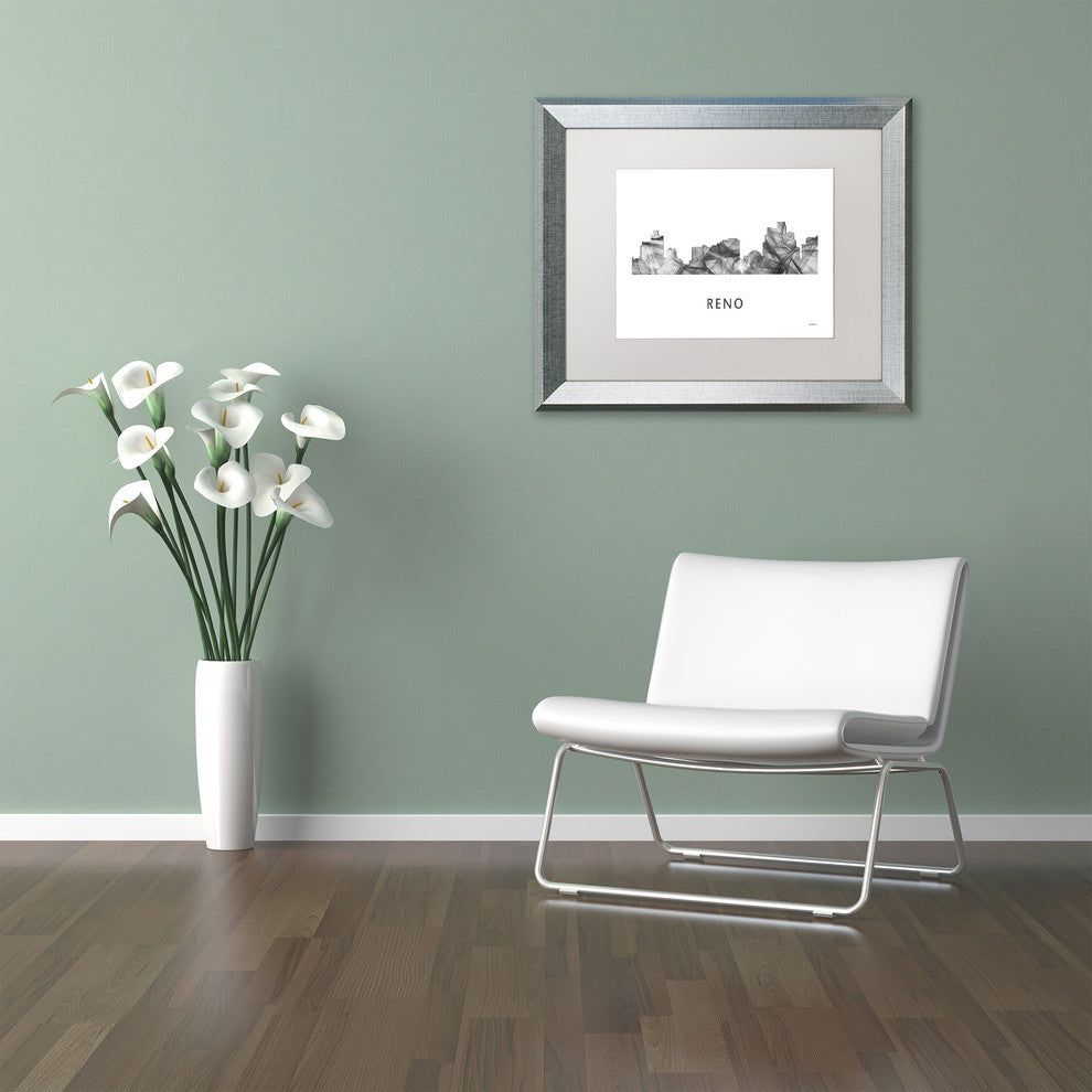 Marlene Watson 'Reno Nevada Skyline' Matted Art, Silver Frame, White, 20x16