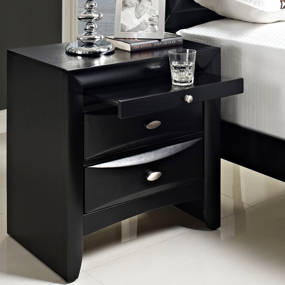 Modern Contemporary Bedroom 2-Piece SetQueen Bedroom Set Black
