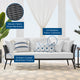 Stance Outdoor Patio Aluminum Sofa Gray White
