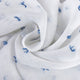 Altair Blue Patterned Linen Sheer Fabric Sample, 4Wx4L