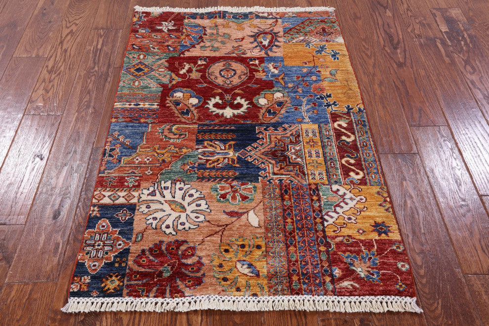 Super Kazak Hand-Knotted Wool Rug 2' 9" X 4' 2" Q10425