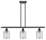 3-Light Cobbleskill 36" Island Light, Matte Black, Glass: Clear