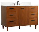Home Living Modern Natural Oak-Light Bathroom Vanity, Teak, 48"