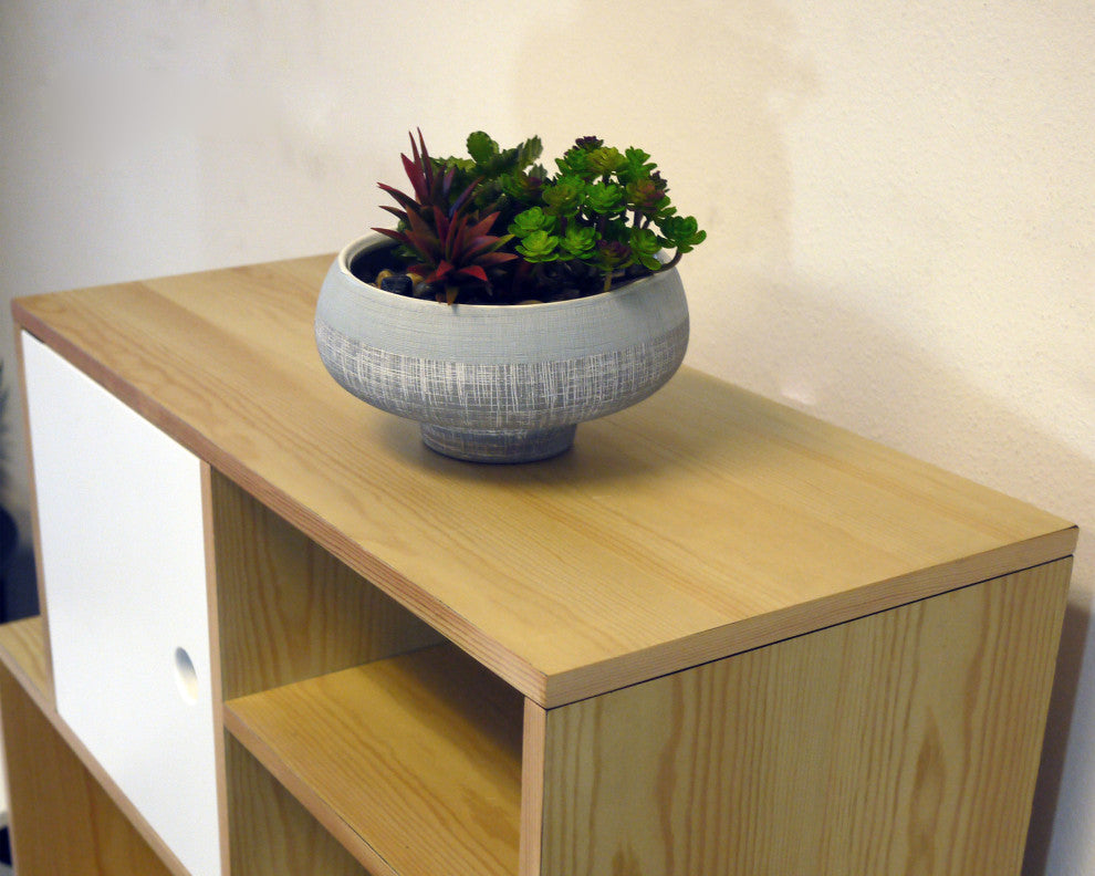 Grey Blue Two Toned Ceramic Bowl Plant Pots