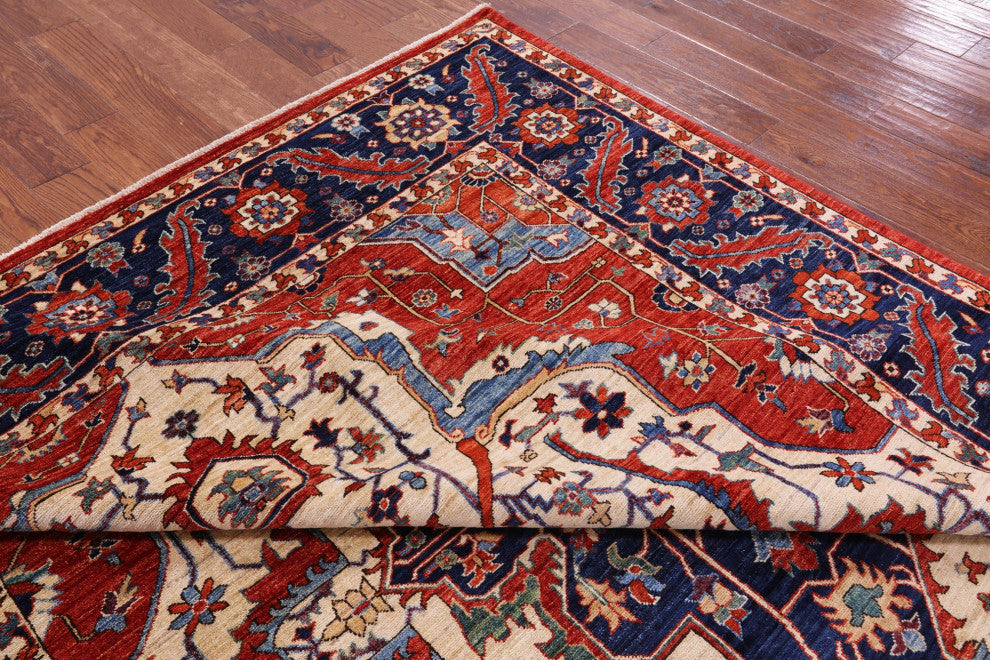 8' 1" X 9' 9" Persian Fine Serapi Hand-Knotted Wool Rug - Q12660